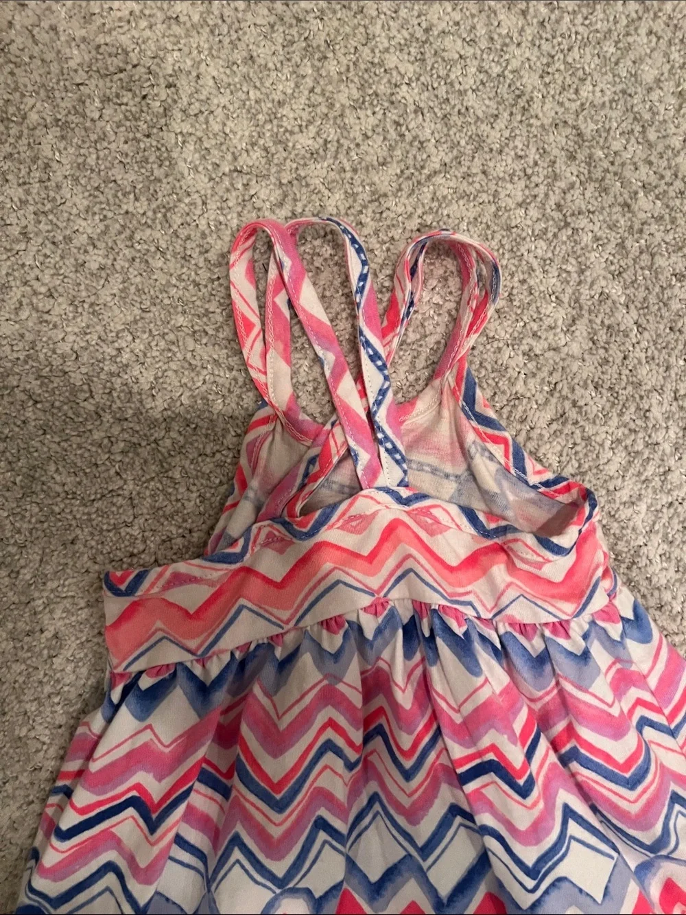Girls Chevron Strappy Sundress in Pink & Blue 9-12 months